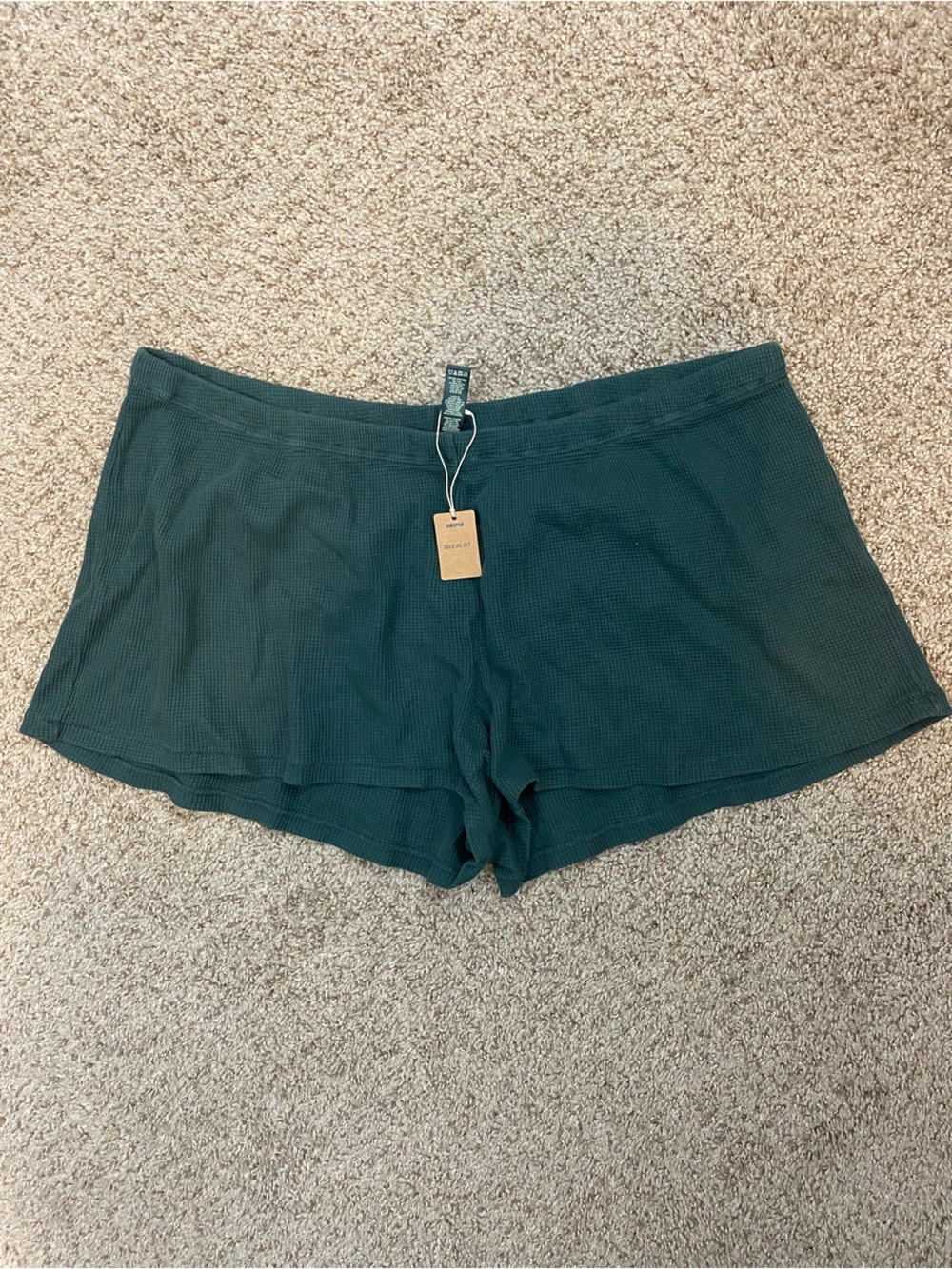 💚✨NWT SKIMS Pajama Shorts Waffle-Knit Green Size XL💚